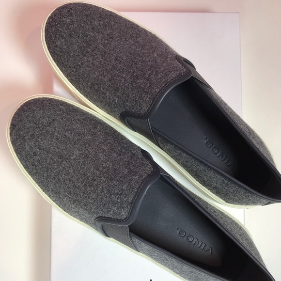 Vince Shoes - Vince Warren Grey Flannel Slip-on Sneakers